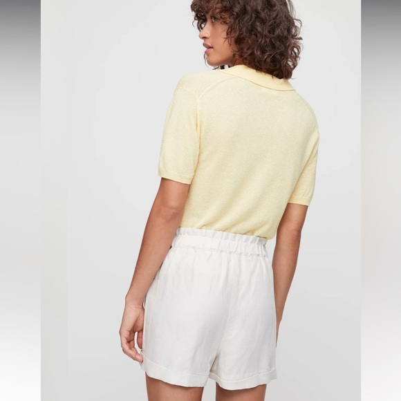 Aritzia Wilfred Free Harulia Shorts Gray Linen Blend High Waisted - Picture 6 of 6